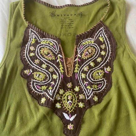Nevada Boho Green Tank Top - Picture 3 of 3